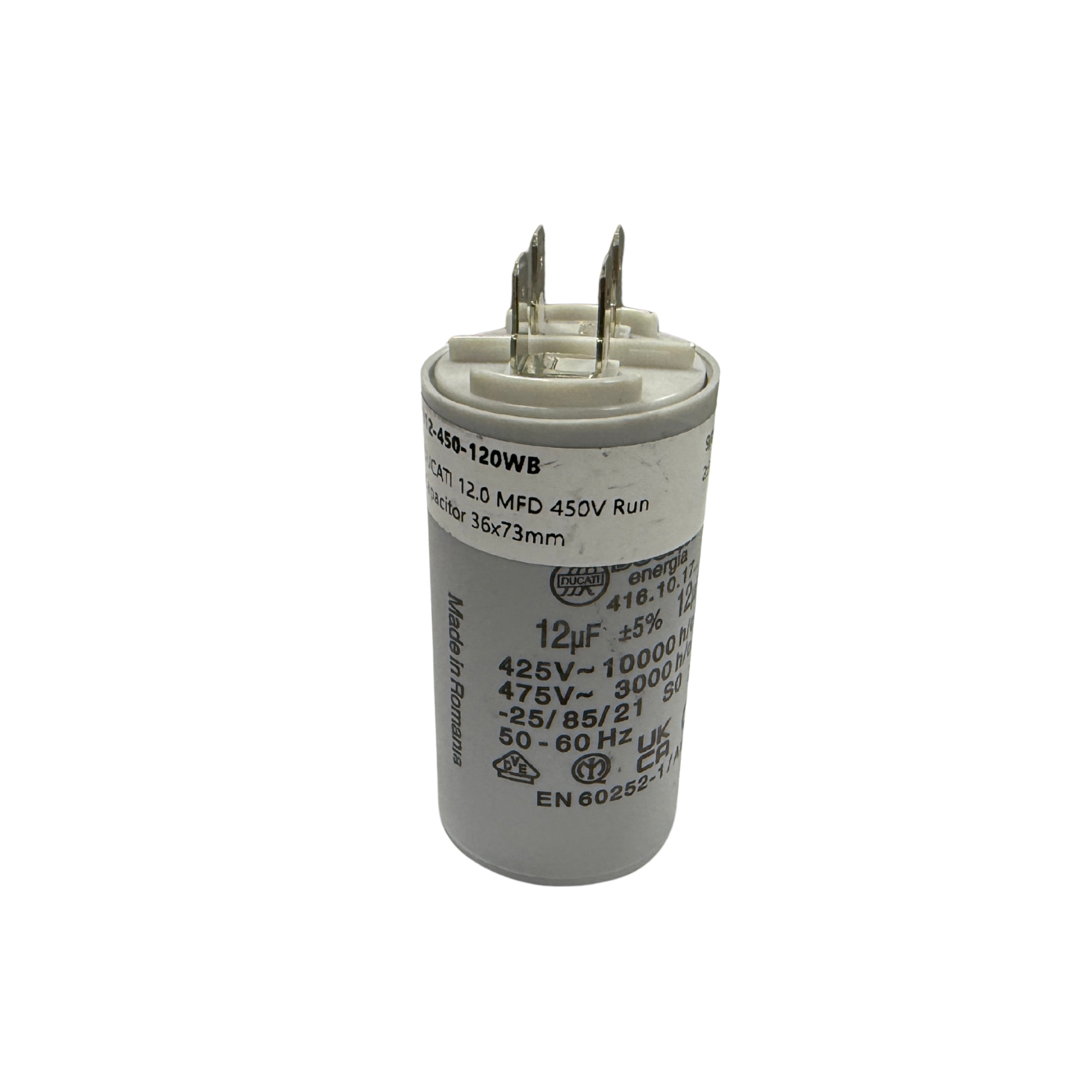 DUCATI 12UF Capacitor, Quick Connect - The Spa Shop