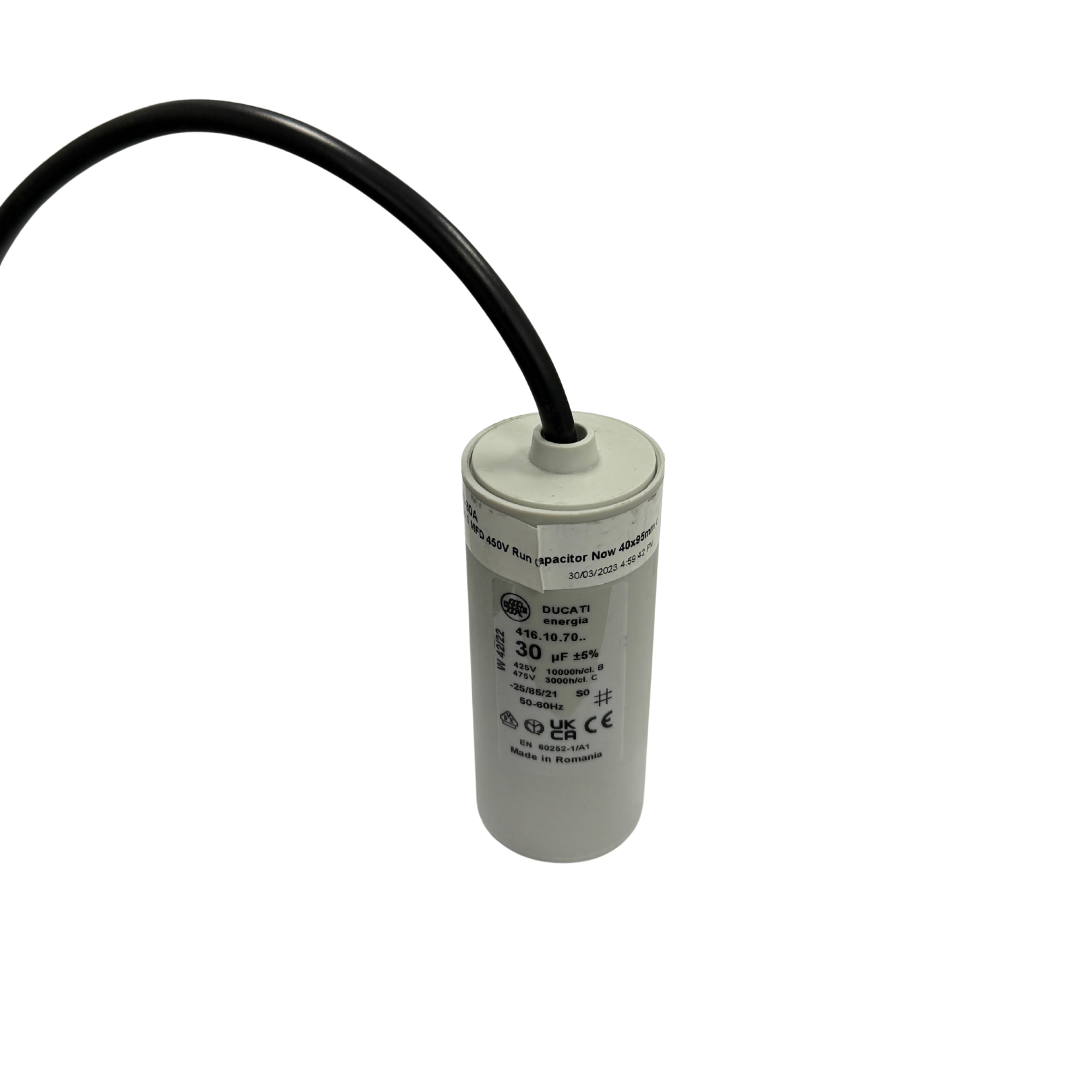DUCATI 30UF Capacitor, Fly Lead - The Spa Shop