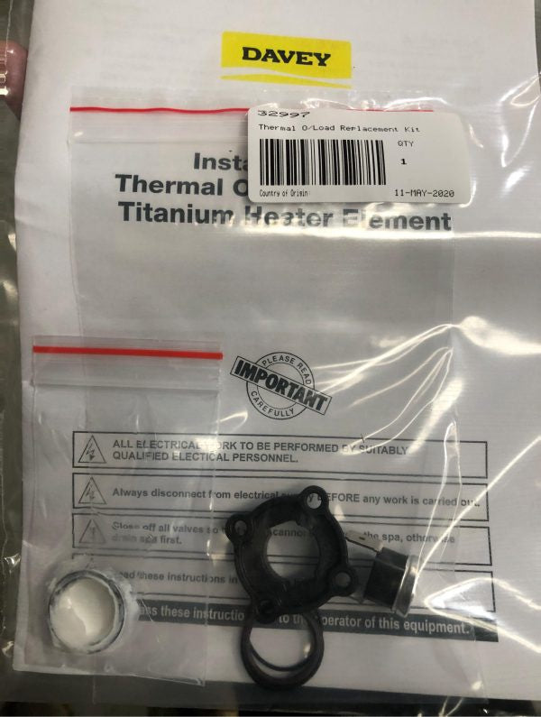 Davey klixon (thermal overlay) to suit new style titanium heater - The Spa Shop