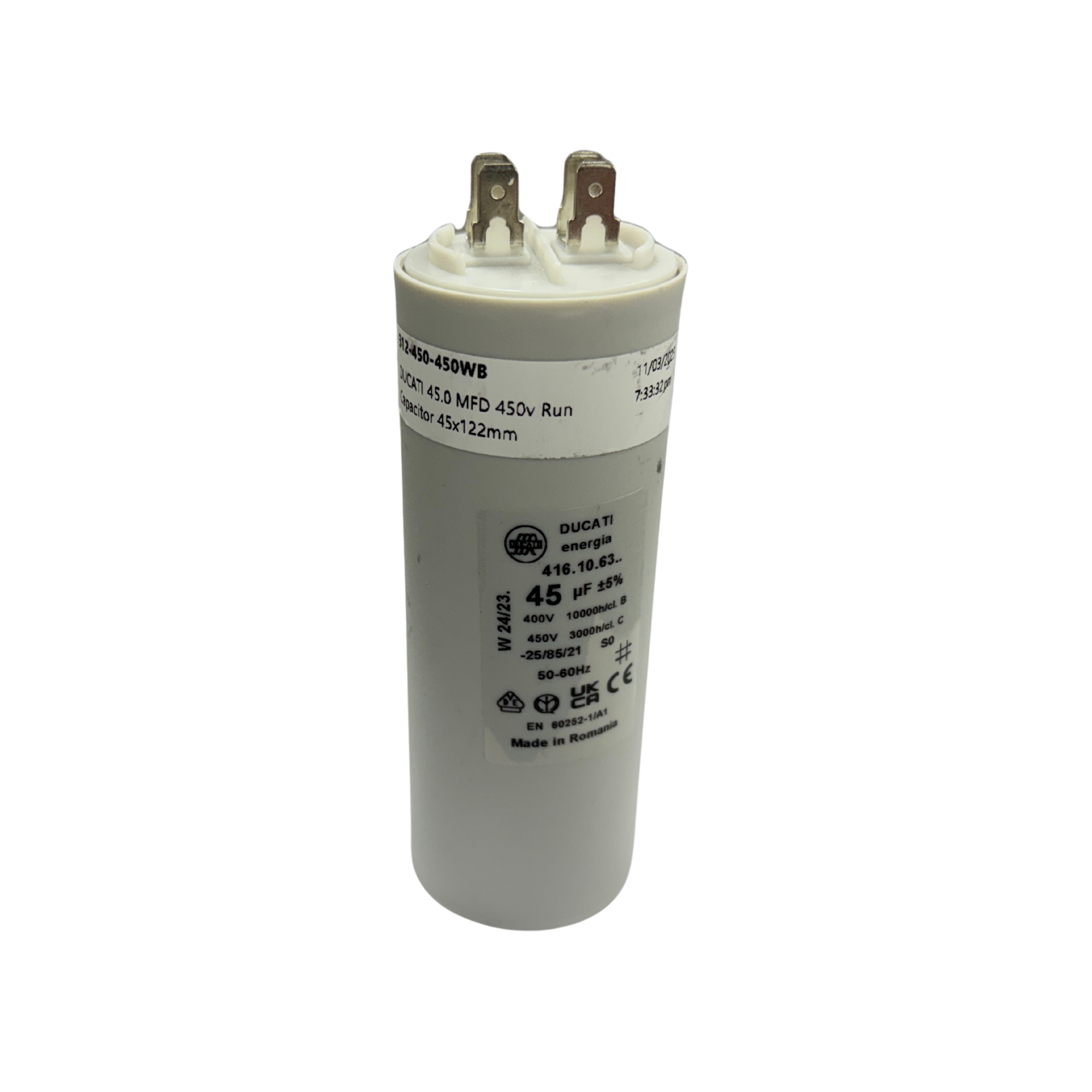 DUCATI 45UF Capacitor, Quick Connect - The Spa Shop