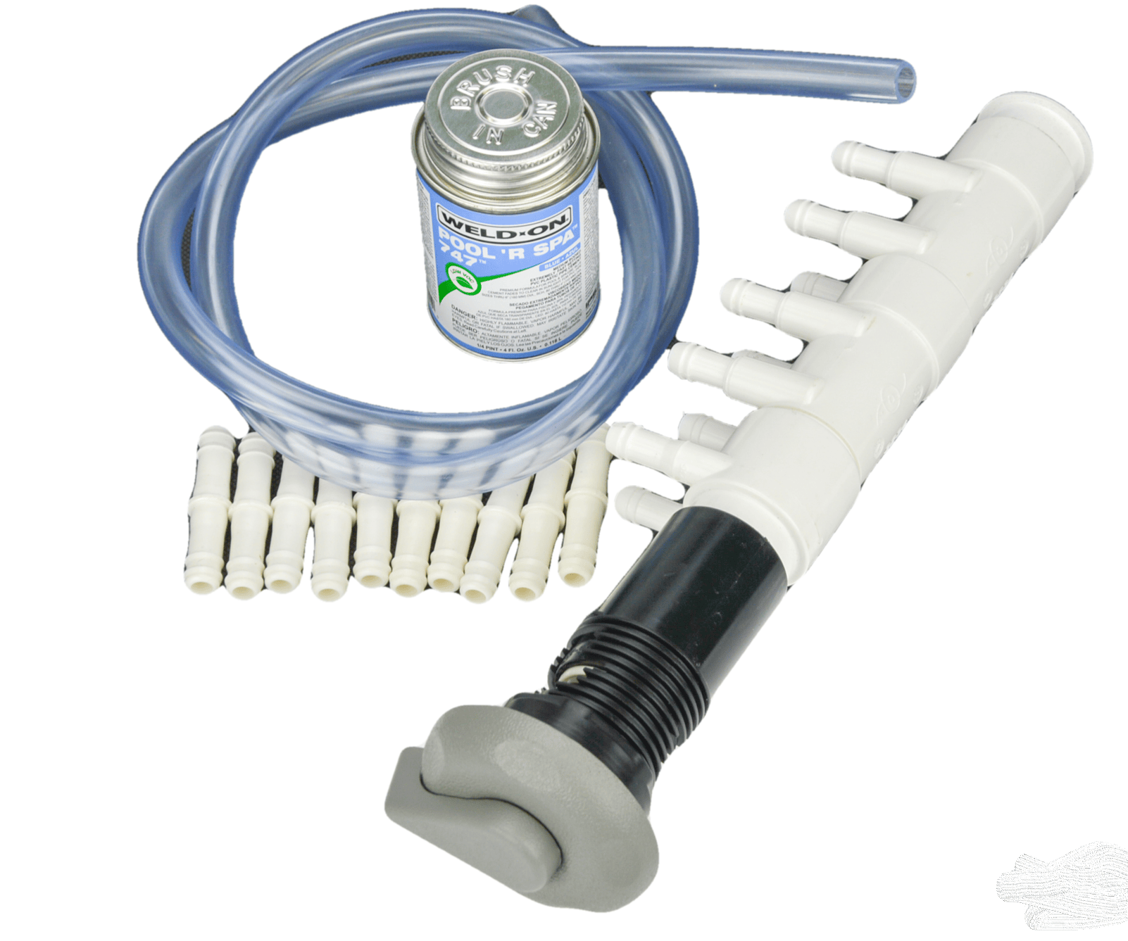 8-10 Port Waterway 1 Textured Air Control - 10 Manifold Repair Kit Grey